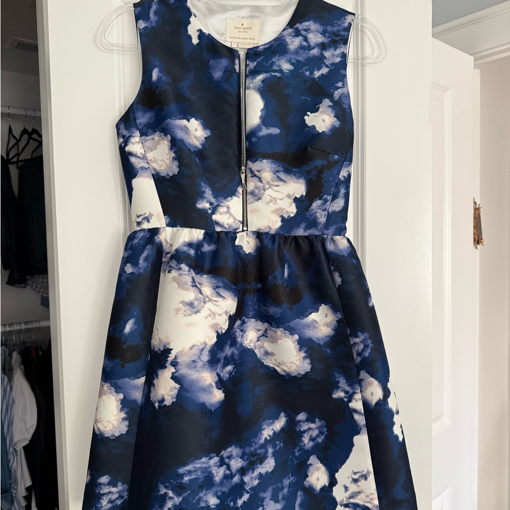 Kate Spade Blue and White Sleeveless A-line Dress size 2 - worn twice